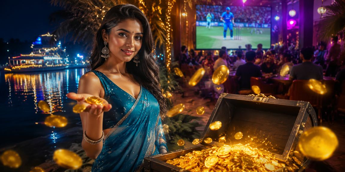 Scenic view of Goa with cricket betting culture and traditional saree